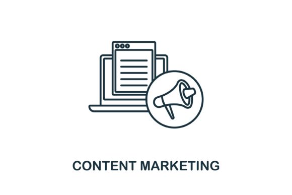 Content Marketing Icon for Graphics and Icons