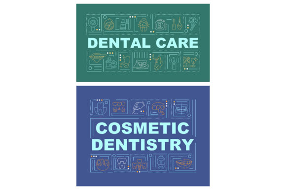 Dental and Oral Care Word Banner Set: Graphics for Branding