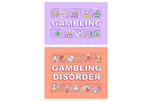 Gambling Word Concepts Banner Set: Graphics for Digital Publishing