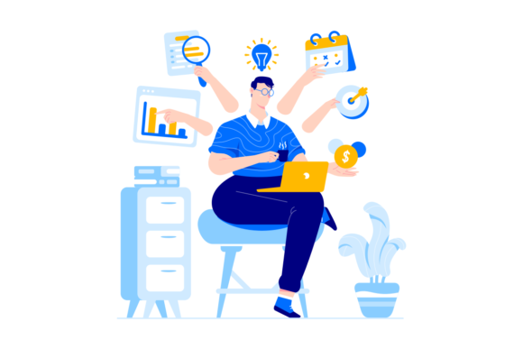 Multitasking Vector Illustration Graphics