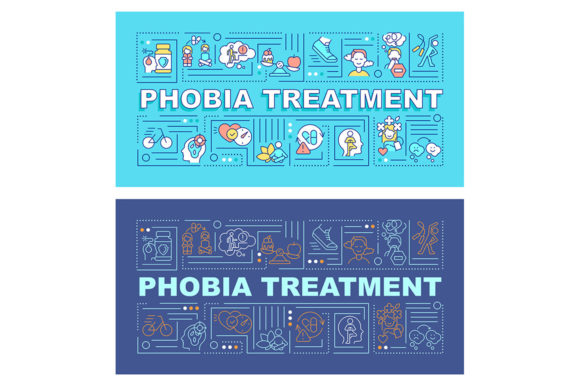 Phobia Treatment Word Concepts Banners: Graphics for Emotional Design