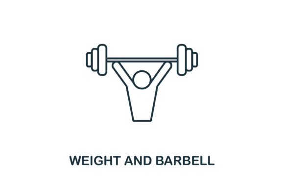 Weight and Barbell Icon Graphics and Icons