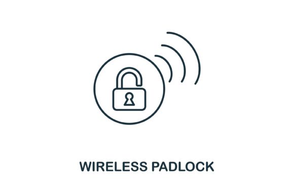 Wireless Padlock Icon for Graphics and Icons